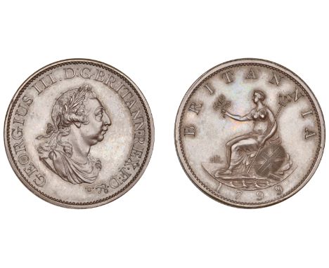 George III (1760-1820), Soho Mint, Birmingham, Pattern Halfpenny, 1799 (late Soho), by C.H. Küchler, in bronzed-copper, laure