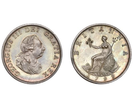 George III (1760-1820), Soho Mint, Birmingham, Pattern Halfpenny, 1799 (late Soho), by C.H. Küchler, in copper, laureate bust