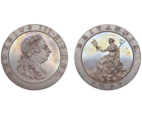 George III (1760-1820), Soho Mint, Birmingham, Proof Twopence, 1797 (late Soho), in bronzed-copper, draped bust right, wreath