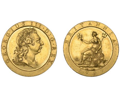 George III (1760-1820), Soho Mint, Birmingham, Pattern Penny, 1797 (late Soho), by C.H. Küchler, in gilt-copper, large undrap