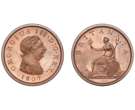 George III (1760-1820), Taylor Workshop, London, Restrike Proof Penny, 1807, in bronzed-copper, draped bust right with wreath