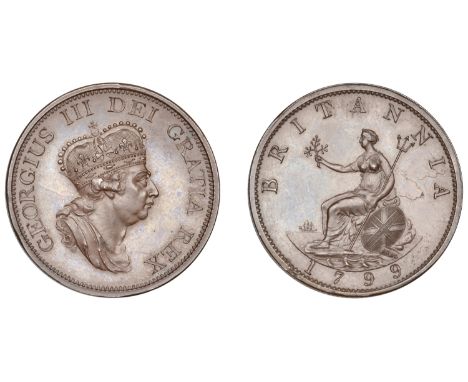 George III (1760-1820), Soho Mint, Birmingham, Pattern Halfpenny, 1799 (late Soho), by C.H. Küchler, in copper, bust left wea