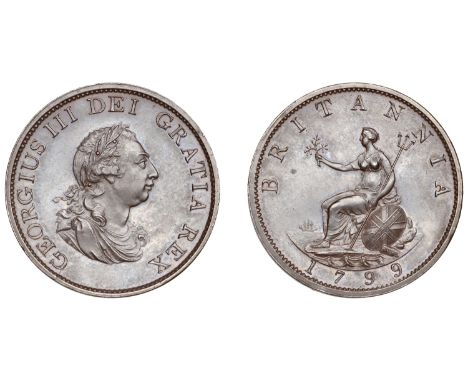 George III (1760-1820), Soho Mint, Birmingham, Pattern Halfpenny, 1799 (late Soho), by C.H. Küchler, in bronzed-copper, from 