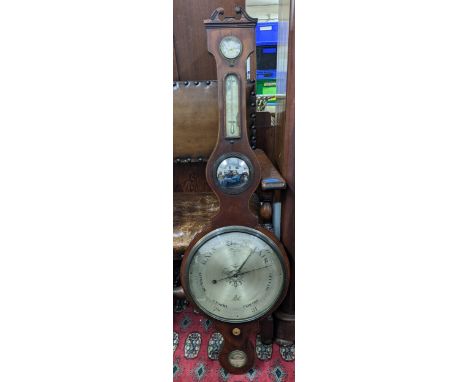 A 19th century mahogany five glass wheel barometer, the silvered dial signed 'Giobbio Trowbridge'Location: 
