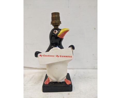 A Carlton ware Guinness advertising lamp in the form of a Penguin My Goodness - My Guinness Location: 2.1 