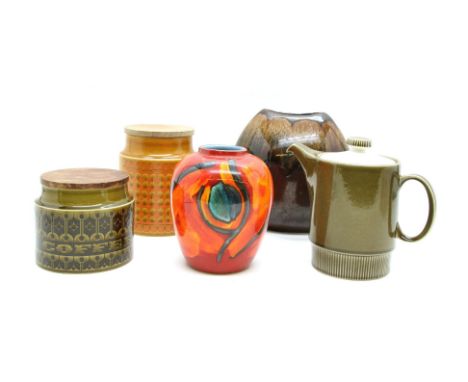 A collection of Hornsea and Poole pottery, to include kitchen storage jars, a Delphis vase etc (Qty)