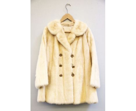 A blonde fur mink coat, with silky lining, c.1910, and another blonde musquash coat, double breasted with silky lining