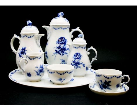 A quantity of Furstenberg `Lottine' porcelain tea and coffee wares, to include a tray, teapot, coffee pot, sugar, cream, cups