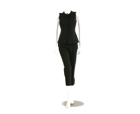 A ladies' Prada suit, consisting of a snap press stud top and a pair of crop trousers, size 42, a ladies' Prada suit,consisti