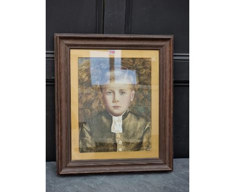British School,&nbsp;first half 20th century, head and shoulders portrait of a young boy, watercolour and bodycolour, 42 x 33