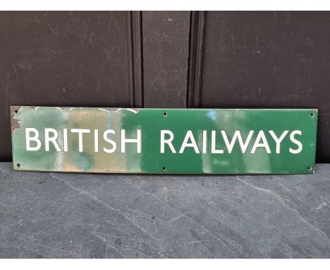 Railwayana: a vintage 'British Railways' enamel sign, 14.5 x 68cm.&nbsp; 