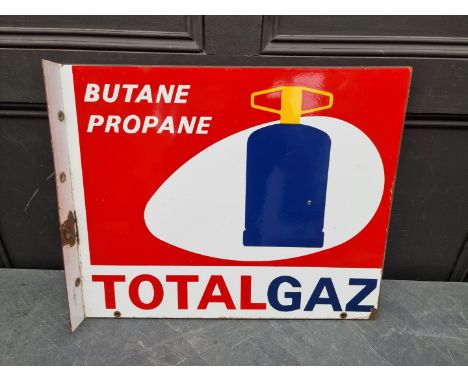 Advertising:&nbsp;a vintage enamel double-sided 'Totalgaz' sign, 49 x 60cm. 