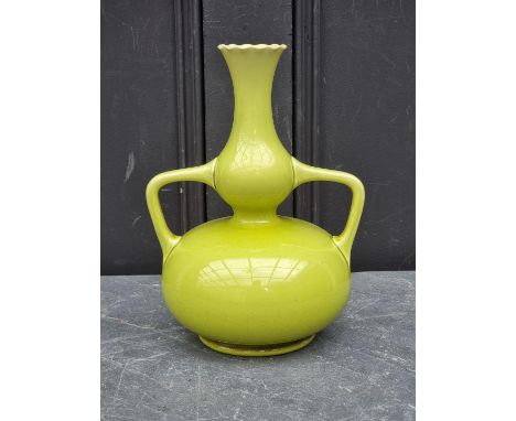 A Burmantofts twin handled vase,&nbsp;25.5cm high. 