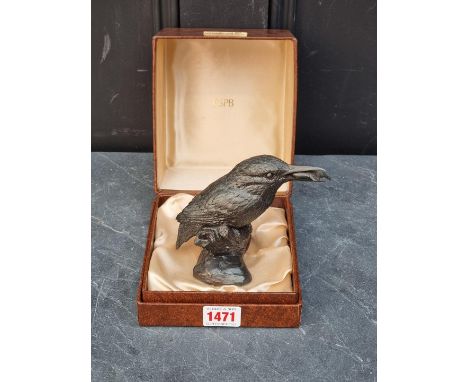 An RSPB bronze limited edition Kingfisher, No.22/150, 10.5cm high, in box. 