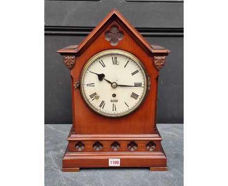 Railwayana:&nbsp;a Gothic mahogany LNER fusee mantel clock, the 7in painted dial bearing ivorine plaque numbered 2288,&nbsp;4