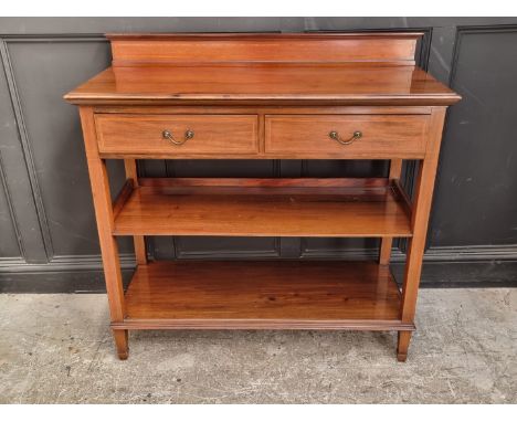 An Edwardian mahogany, line inlaid and satinwood crossbanded buffet,&nbsp;122cm wide. 