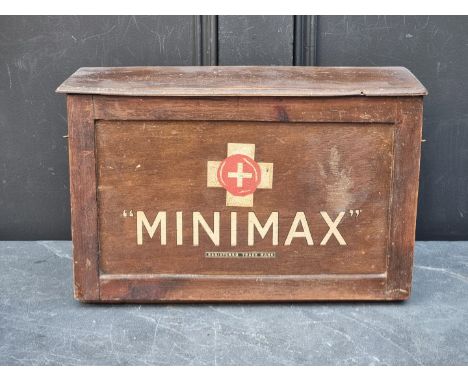 A vintage 'Minimax' first aid cabinet, 24.5cm x 38cm wide.&nbsp; 