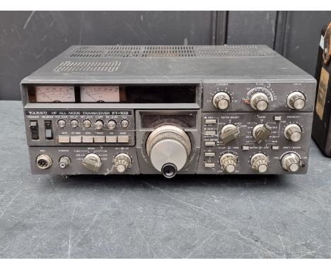 Ham Radio: a Yaesu FT-102 Transceiver. 