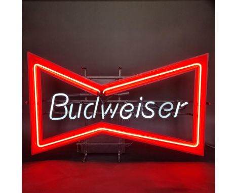 Advertising: a vintage neon 'Budweiser' sign,&nbsp;46.5cm high x 75.5cm wide.