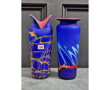 Two Azerbaijan Glassware Art Glass vases,&nbsp;largest&nbsp;33.5cm high. 