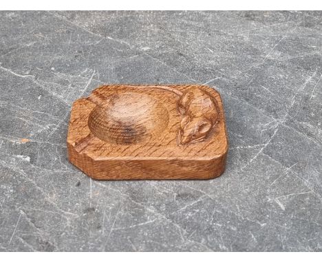 A Robert 'Mouseman' Thompson oak ashtray,&nbsp;10cm wide. 