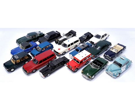 Autoart, Minichamps, Franklin Mint, Corgi and similar, a unboxed 1:18 and similar Scale group to include Minichamps Morris Mi