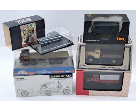 NZG, Corgi, Ixo &amp; Brumm 1:43 &amp; 1:50 Scale Boxed Group, to include NZG Scania L60 with Flatbed, Brumm Fiat 100 B "Ardi