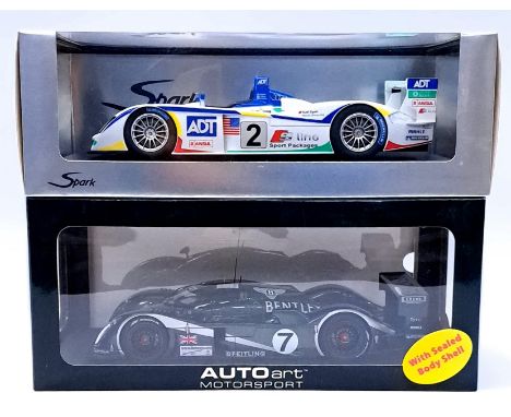 Autoart and Sparks, a boxed 1:18 and similar Scale pair to include S1805 Audi R8 Champion Racing 2 3rd LM 2005 and 80353 Bent