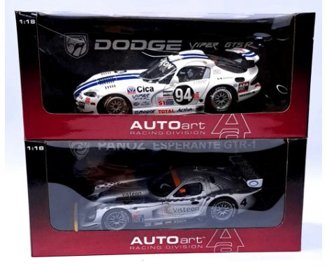 Autoart, a boxed 1:18 Scale pair to include 89854 Panoz Esperante GTR-1 USRRC GT '98 D="D. Brabham/A. Wallace #4" and 89723 D