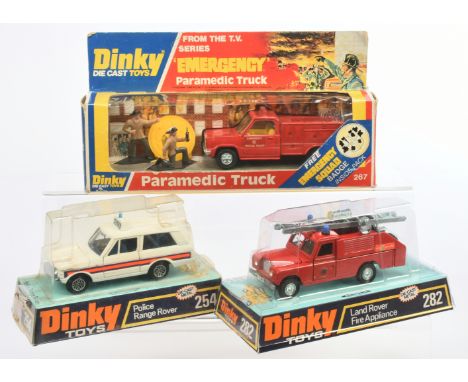 Dinky Toys Boxed Emergency Service Vehile Trio, to include; (1) 267 Paramedic Truck, from the T.V. series 'Emergency', with 2