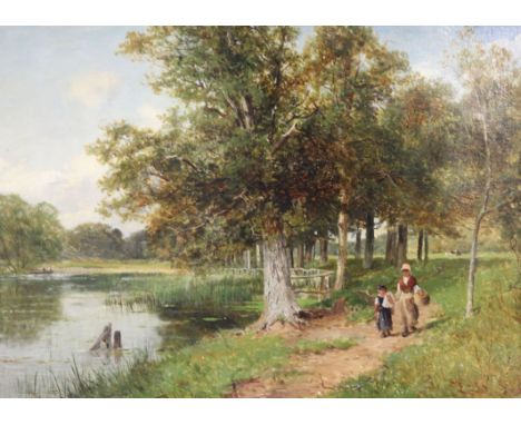 David Bates (1840-1921)oil on canvas,'Pirton Poole, Worcester',signed and dated 1887,13 x 18in.