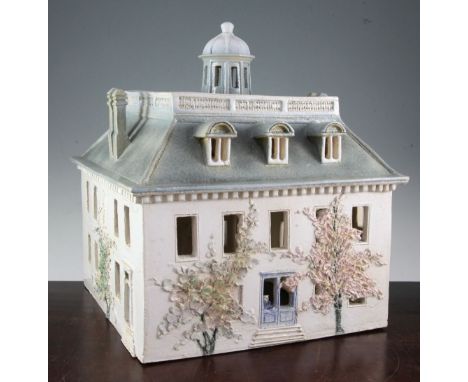 Kenneth and Ann Clark - stoneware models of houses and street settings c.1983, each hand modelled and painted in colours, com