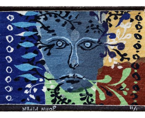 § John Piper (1903-1992)tapestry,Foliate Head, Blue and Yellow, signed in the weave and numbered 1/11, Ibenstein Weavers of D