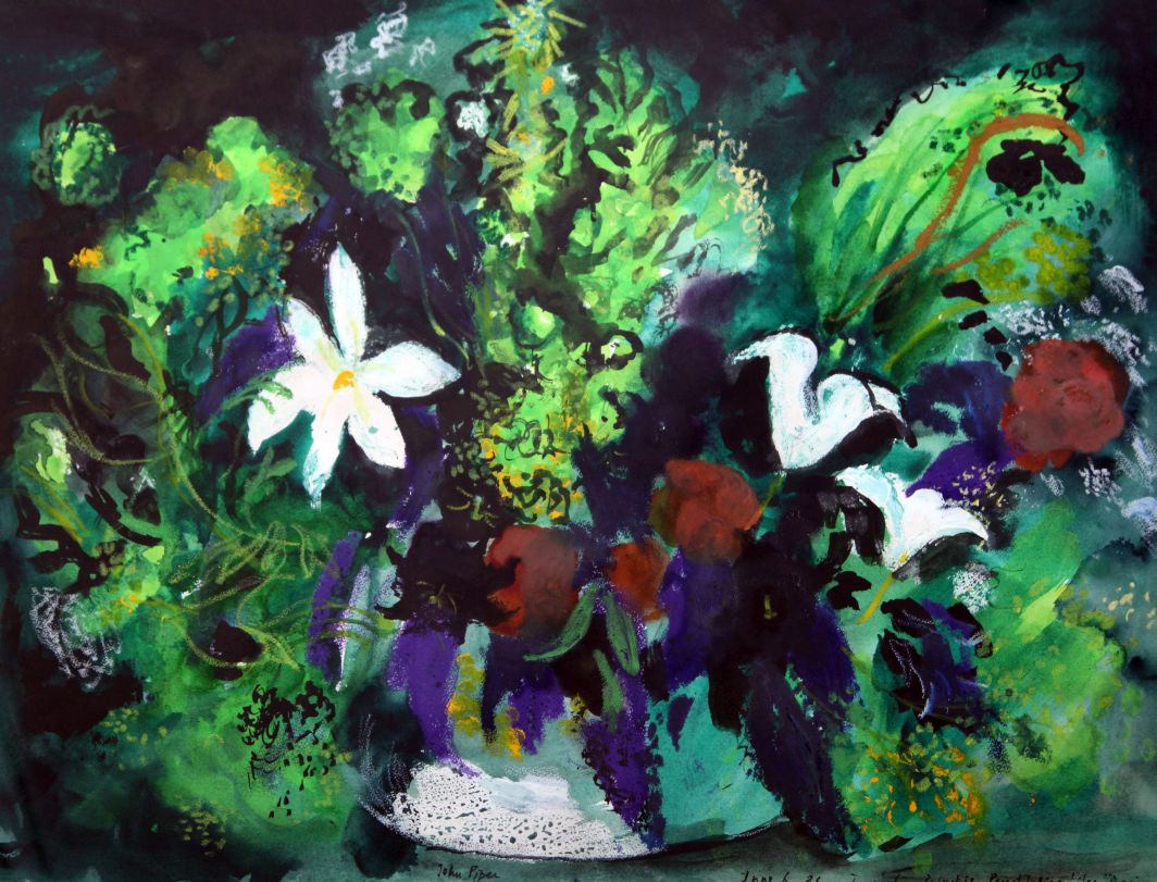 § John Piper (1903-1992)gouache on paper,Late Spring Flowers, Exhibited ...