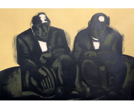 Josef Herman (1911-2000)screen print,Two miners,signed in pencil and numbered 12/75,19 x 27in.