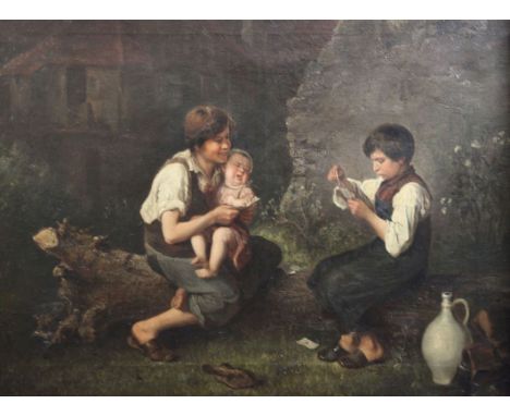 B. Poole After Murillooil on canvas,'The Card Players',signed,22.5 x 30in.