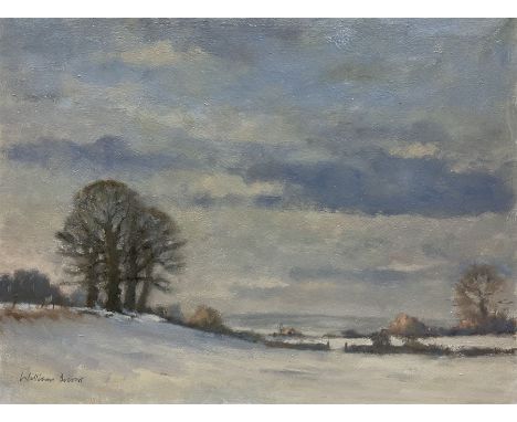William Burns (British 1923-2010): Snowy Landscape', oil on board signed, titled verso 30cm x 40cm (unframed)Provenance: dire