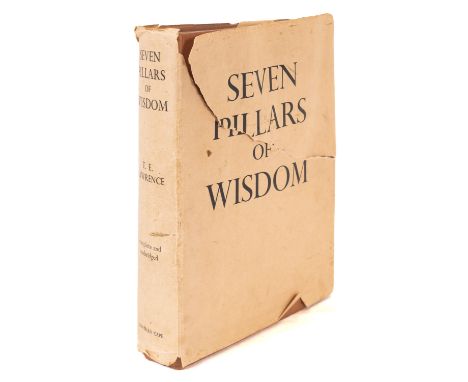 LAWRENCE, T.E. Seven Pillars of Wisdom, London: Jonathan Cape 1935, first trade edition, third impression, 4 folding maps, pl