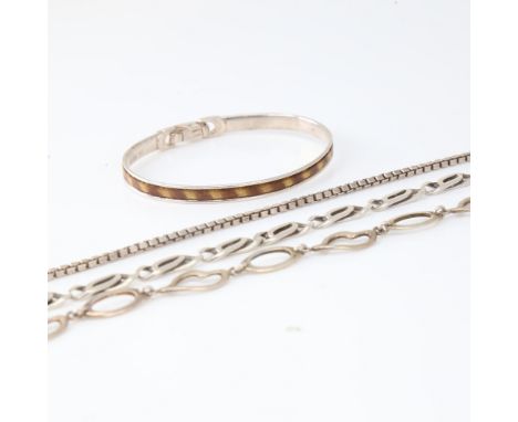 Various Vintage Danish silver jewellery, including heart bracelet and bangle by Jens Johs Aagaard, bracelet length 18cm, 30.7