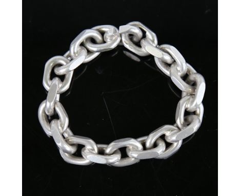 KNUT RAMM - a Vintage Danish cable link bracelet, heavy sterling silver settings, bracelet length 21cm, 97.8g

Very good orig