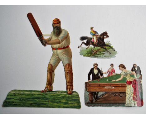 Ephemera, Scraps. 15 scraps all relating to Sport. Lot includes a large card scrap of WG Grace (Tuck), frogs playing golf, la