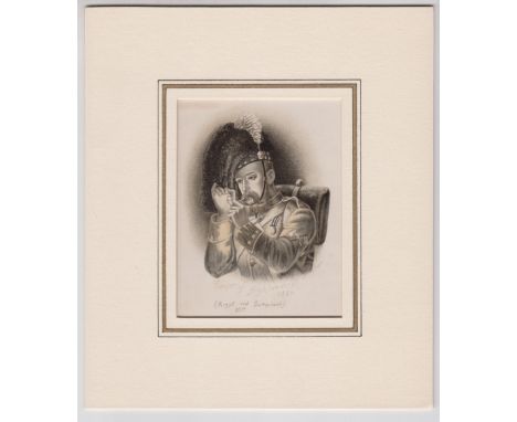 Ephemera, Harry Payne Military Prints and Book. 15 prints taken from a book circa 1890 and displayed in matching card mounts.