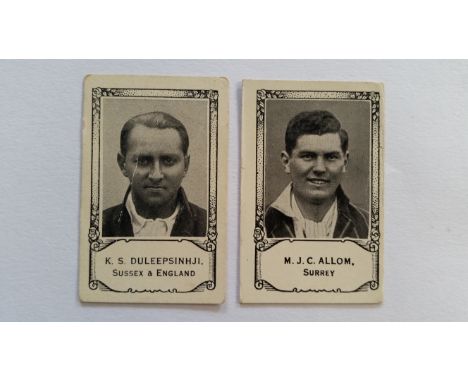 BARRATT, Famous Cricketers 1932, inc. M J C Allom (Surrey) &amp; K S Duleepsinhji (Surrey), unnumbered, near G, 2