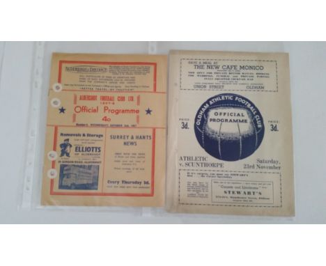 FOOTBALL, 1950s assorted programmes, inc. Manchester City, Notts County, Norwich, Tottenham Hotspur, Reading, Stoke City, Shr