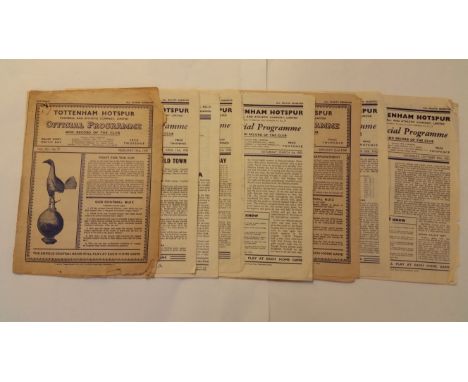 FOOTBALL, Tottenham Hotspur home programmes, 1949-1960, inc. v WBA, Sunderland, West Ham, Chelsea, Manchester United, Aston V