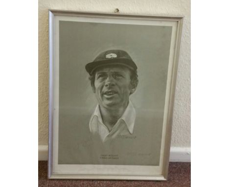 CRICKET, limited edition signed Geoff Boycott print, signed by both Boycott and artist, shows Boycott in Yorkshire cap, h/s, 