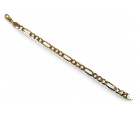 A 9ct gold open link bracelet, with one large and three small ring design alternating, 17.5cm long, 11.8g. 