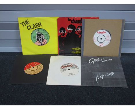 Punk 7" Singles, six releases to include The Clash - (White Man) In Hammersmith Palais (CBS SCBS6383, 1978) yellow sleeve, Th