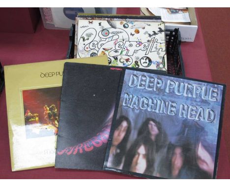 Nine Classic Rock Interest L.P's, comprising of Deep Purple - Machine Head (Purple TPSA7504, 1972) original UK press, Firebal