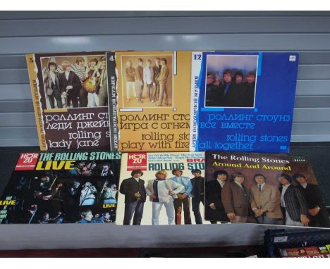 Rolling Stones Imports, six to include Bravo (Hor Zu SHZT531, 1965) German, Live (Hor Zu SHZT547, 1967), German, Around and A